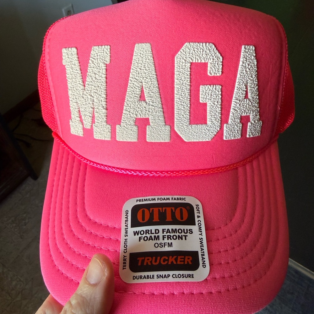 MAGA OTTO Bright Pink Trucker Hat with White Lettering